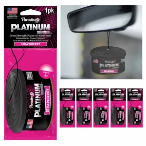 6 Paradise Platinum Air Freshener Hanging Car Aroma Fragrance Scent Strawberry
