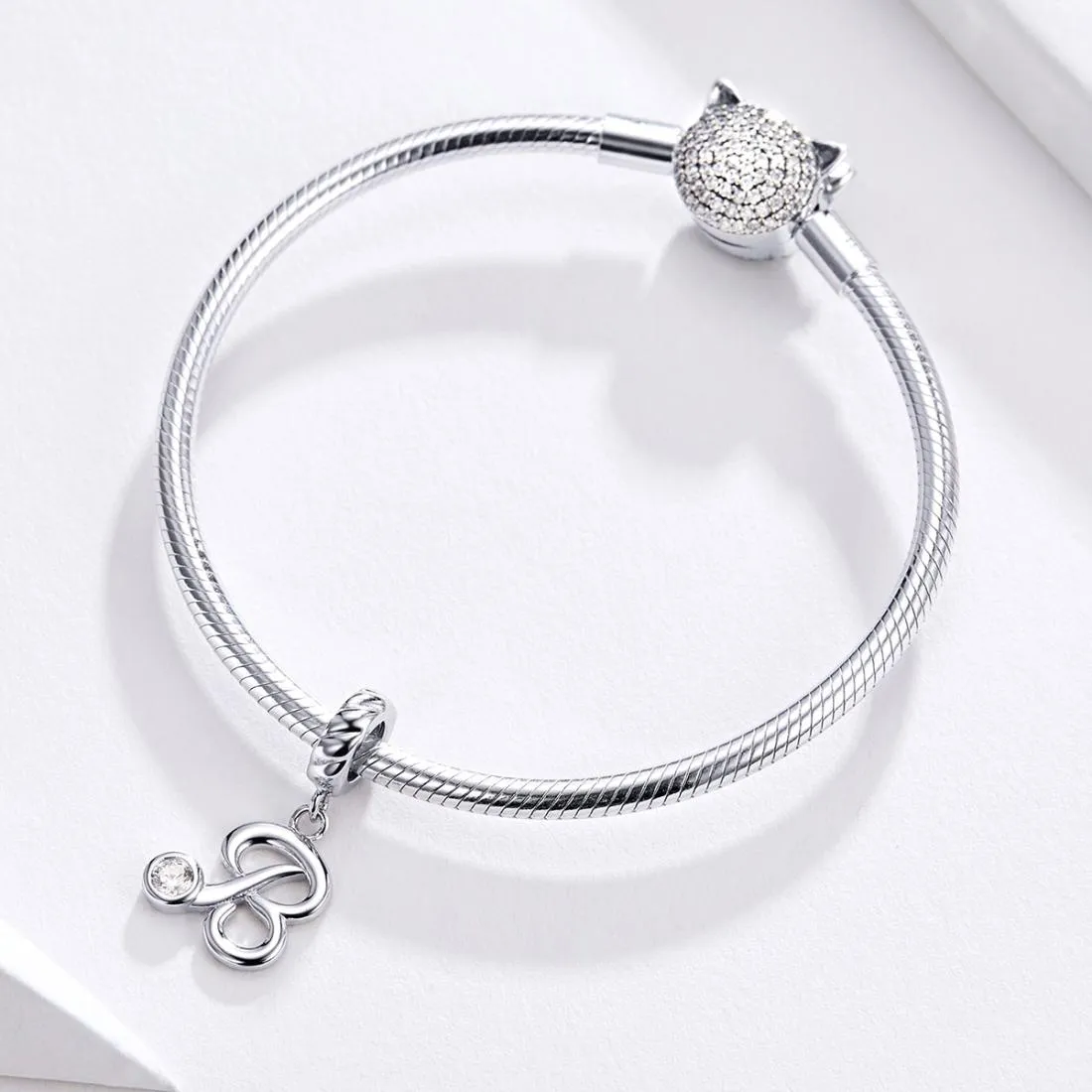 925 Sterling Silver Personalized Letter Pendant For Diy Bracelets & Necklaces Style - V