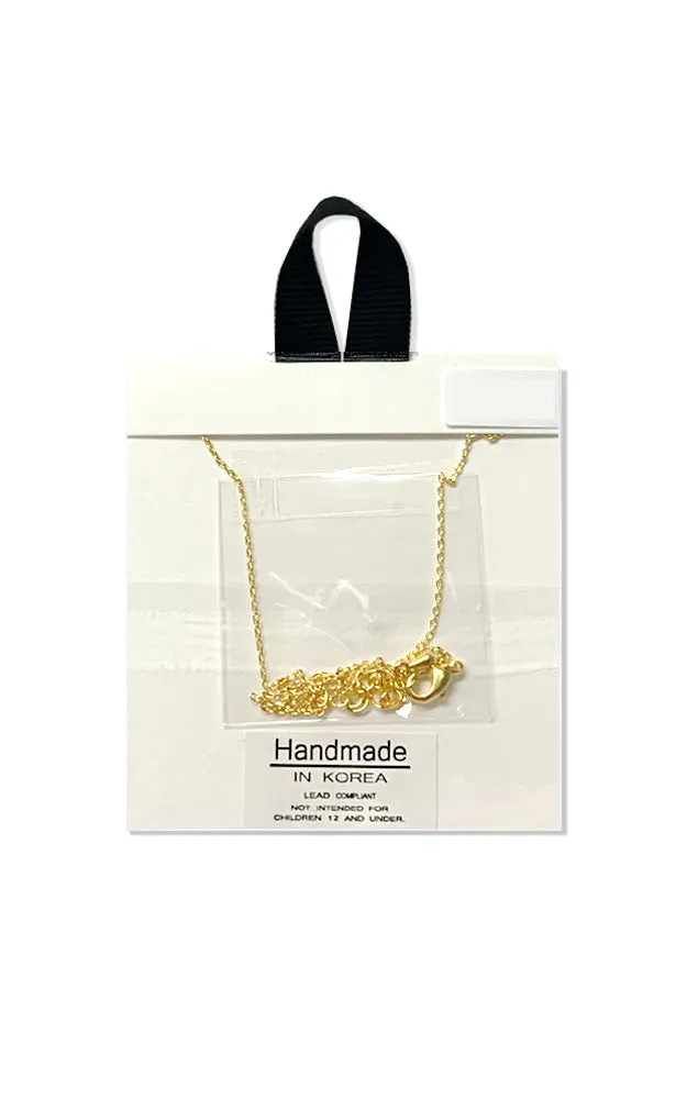 BJNA001GD Gold "Blessed" Engraved Bar Pendant Necklace
