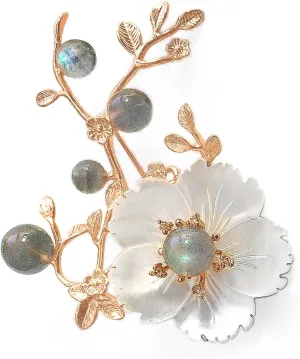 Brooches for Women with Crystal, Pink Flower, Rhinestone Brooches Pins Elegant Jewelry Blossom Fashionable Gifts Ladies Bouquet Brooches Pin for Birthday, Party, New Year, Wedding