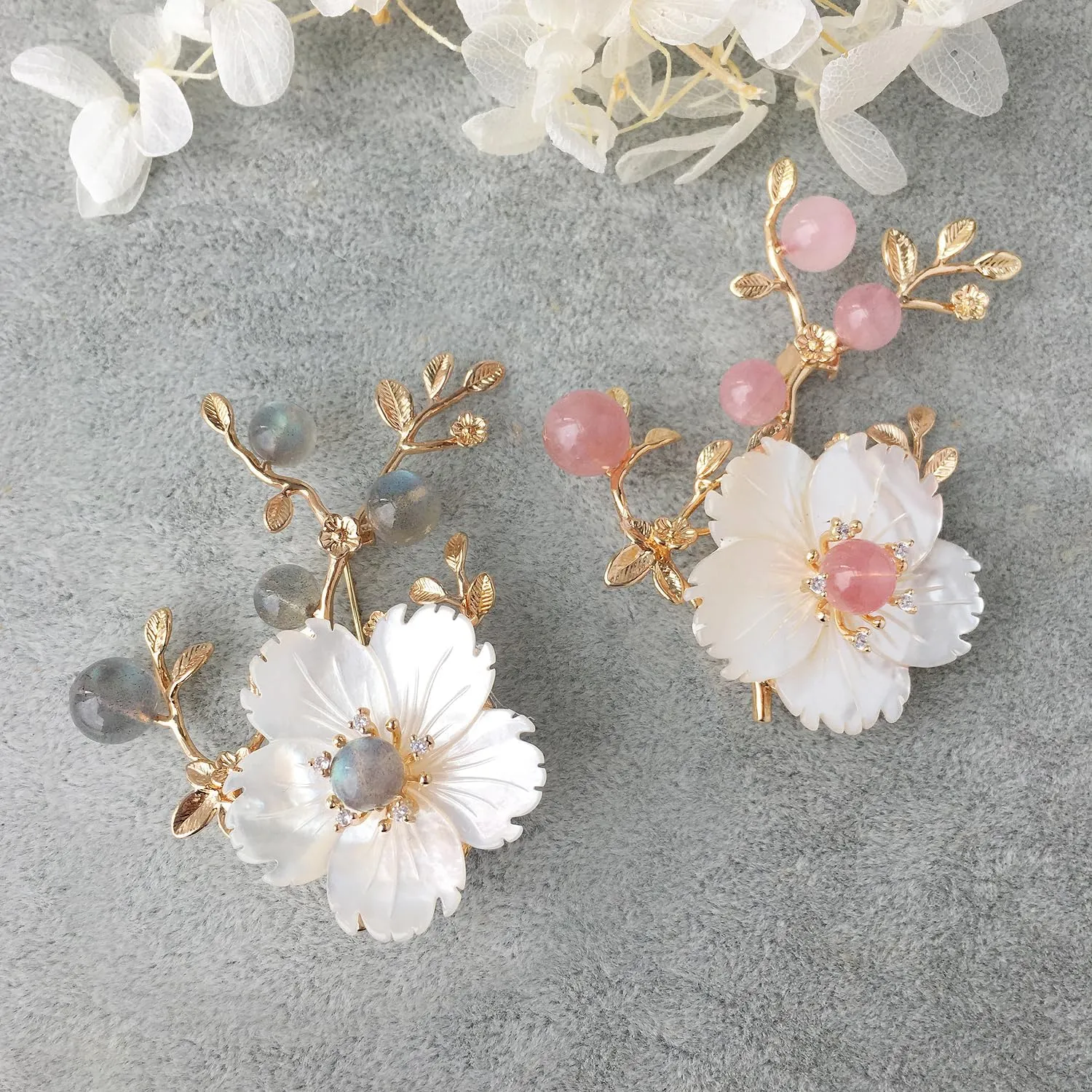 Brooches for Women with Crystal, Pink Flower, Rhinestone Brooches Pins Elegant Jewelry Blossom Fashionable Gifts Ladies Bouquet Brooches Pin for Birthday, Party, New Year, Wedding