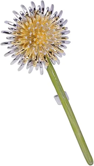 Enamel Green Dandelion Flower Brooches Women Weddings Plants Brooch Lapel Copper Brooch