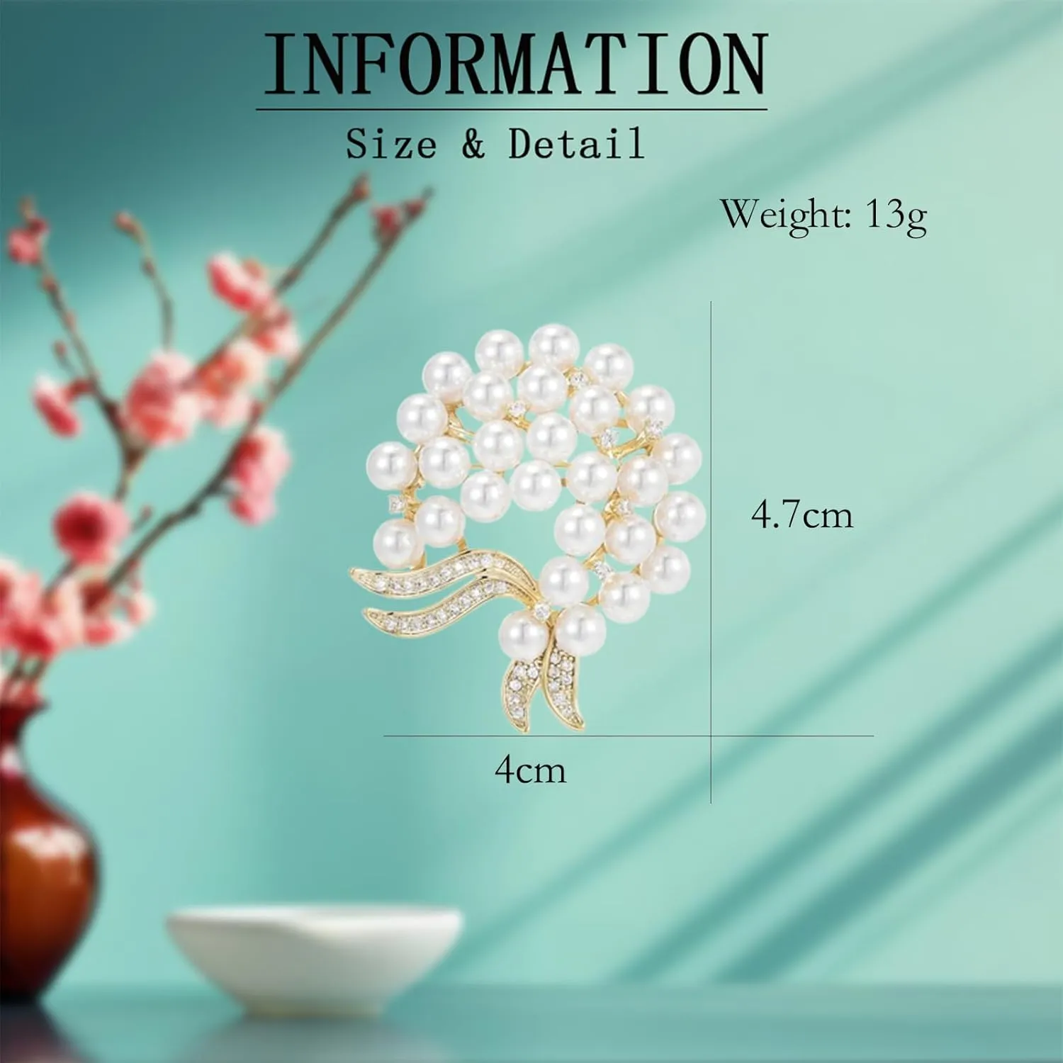 Flower Brooch Elegant Flower Brooch Pin Gold Flower Rhinestones Lapel Pin Wedding Jewelry Dress Accessories for Women