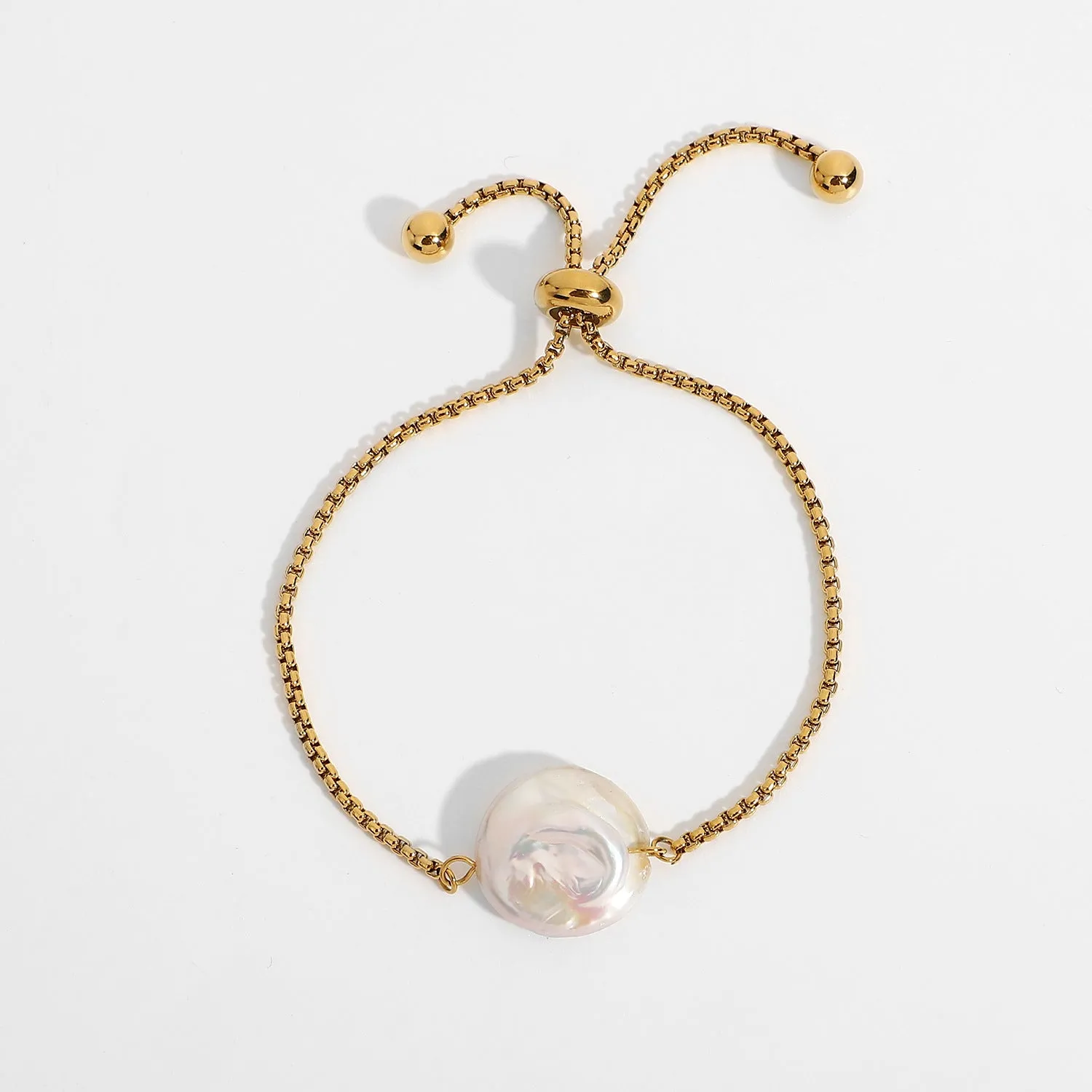 Freshwater Baroque Pearl Waterproof Jewelry Adjustable Bracelet
