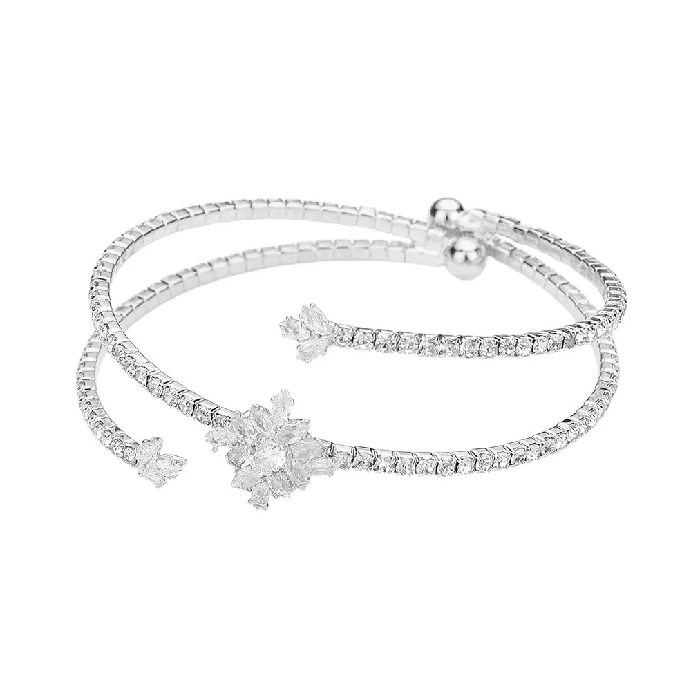 iLLASPARKZ CZ Stone Paved Split Adjustable Evening Bracelet