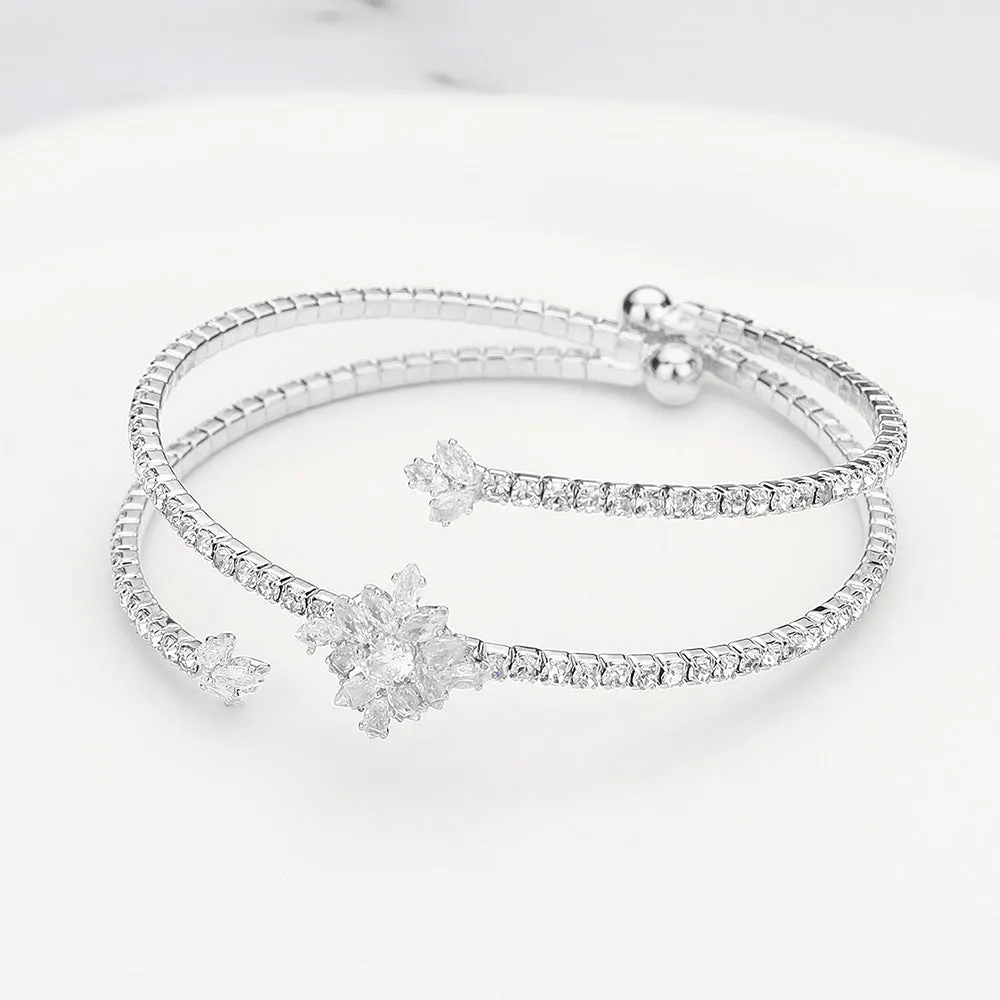 iLLASPARKZ CZ Stone Paved Split Adjustable Evening Bracelet