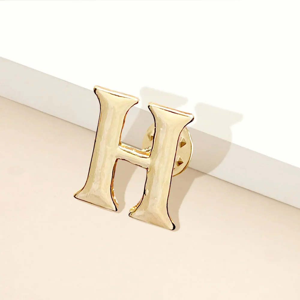 iLLASPARKZ -H- Metal Monogram Initial Lapel Mini Pin Brooch