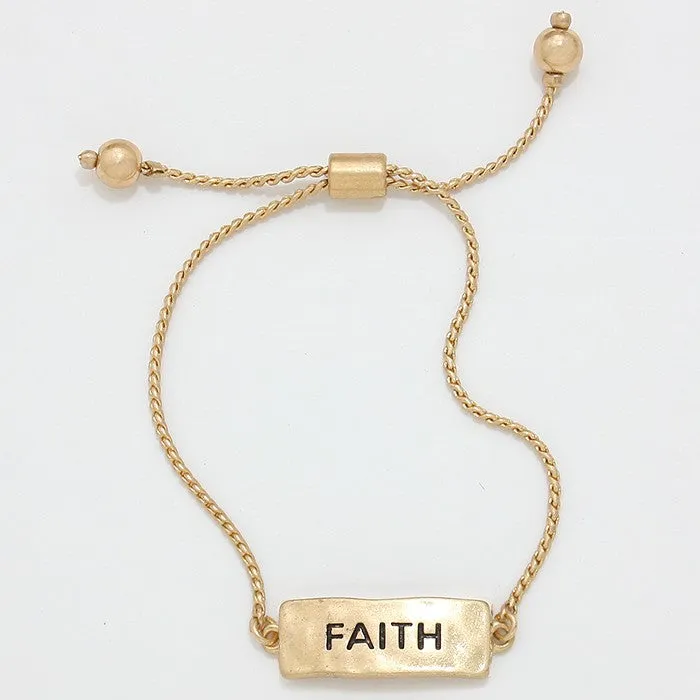 iLLASPARKZ "Faith" Bar Adjustable Bracelet