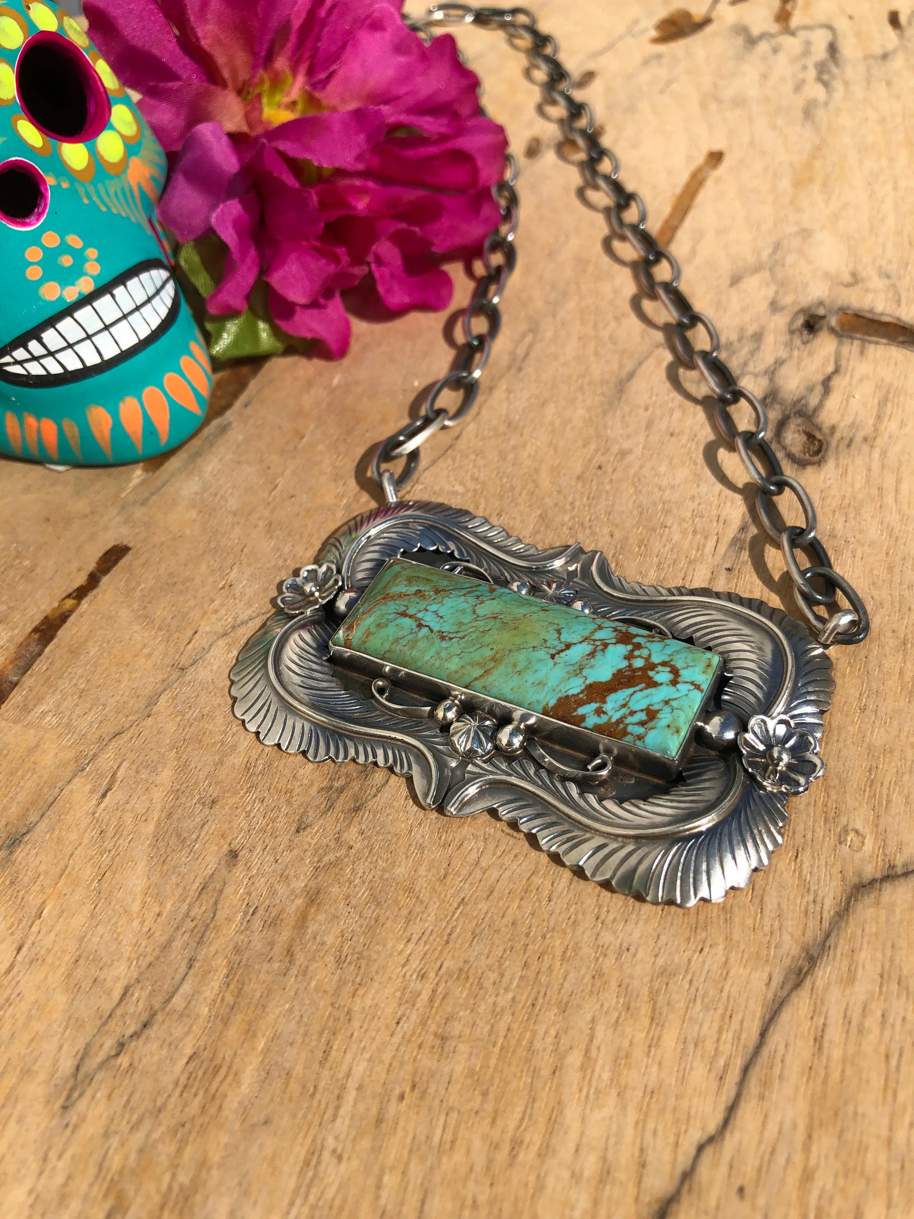 Large "Feather & Kingman" Bar Necklace #6