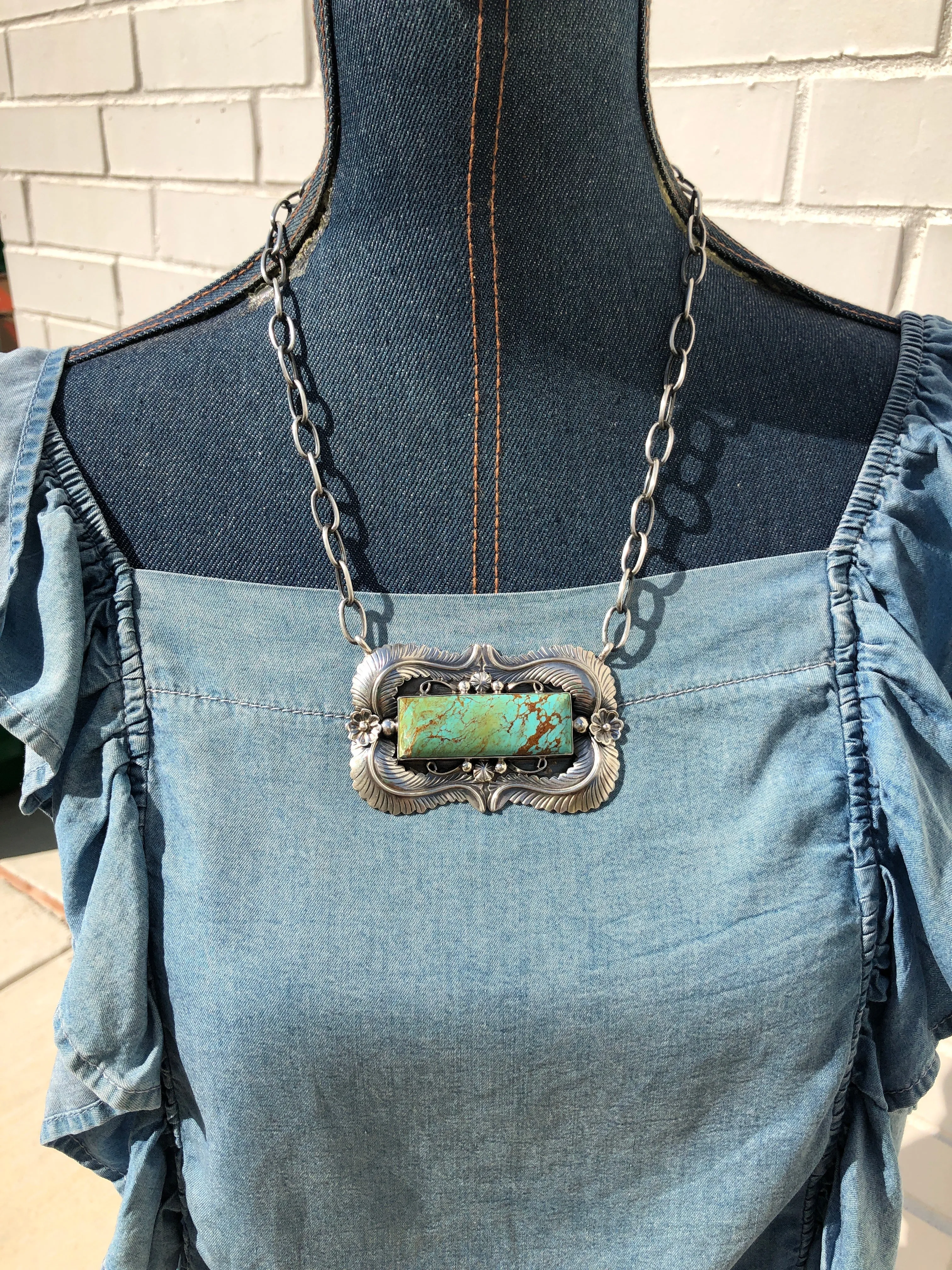 Large "Feather & Kingman" Bar Necklace #6