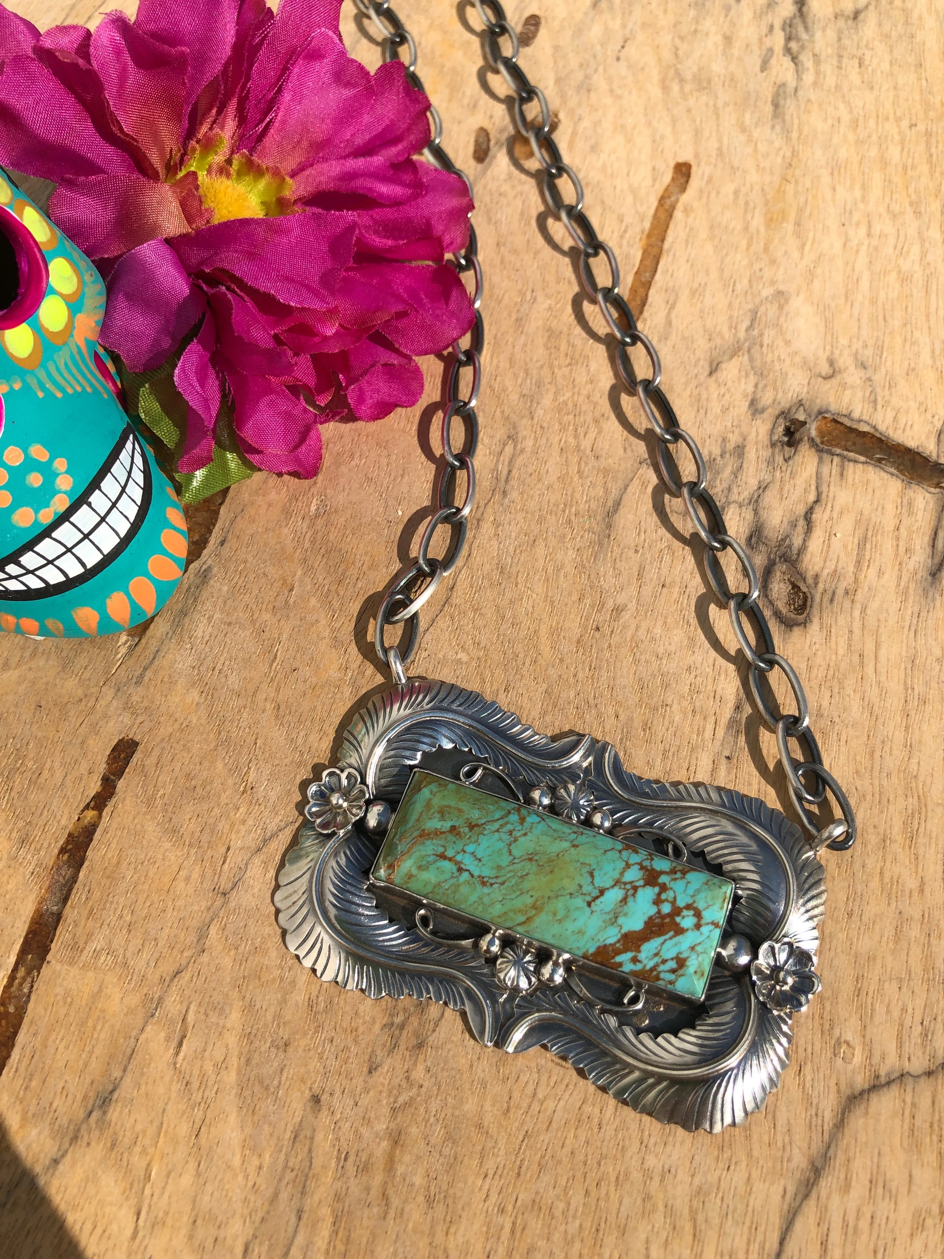 Large "Feather & Kingman" Bar Necklace #6