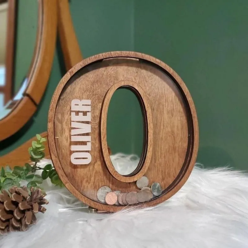 Personalized Wooden Letter Piggy Bank Buy 2 Free Shipping