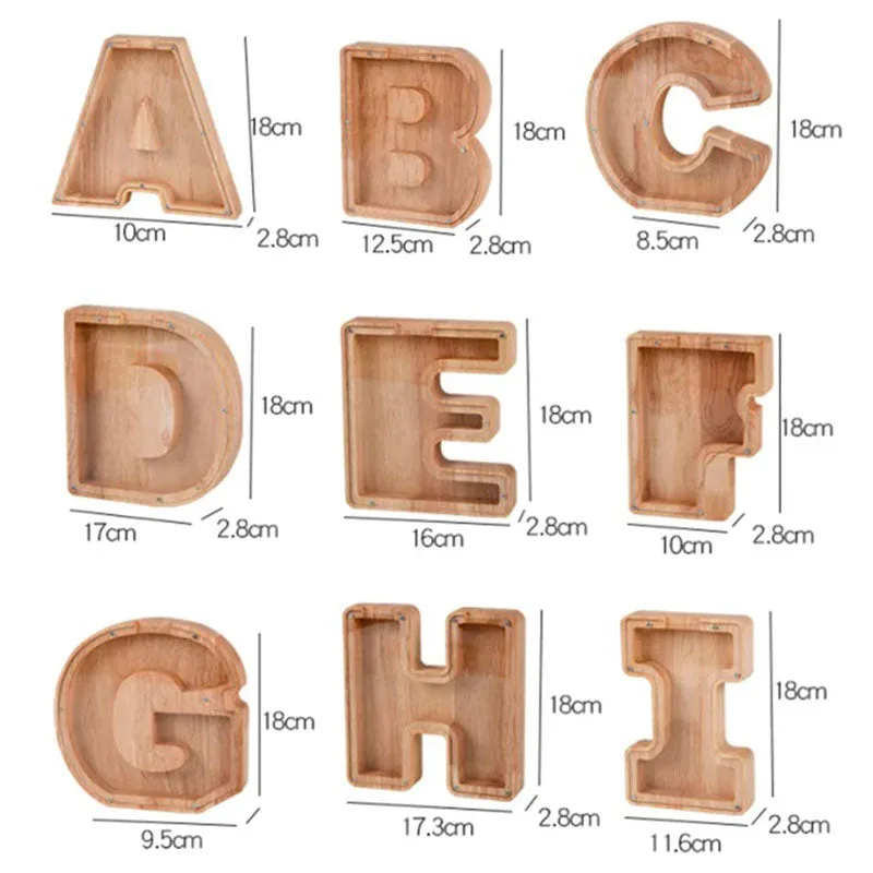 Personalized Wooden Letter Piggy Bank Buy 2 Free Shipping