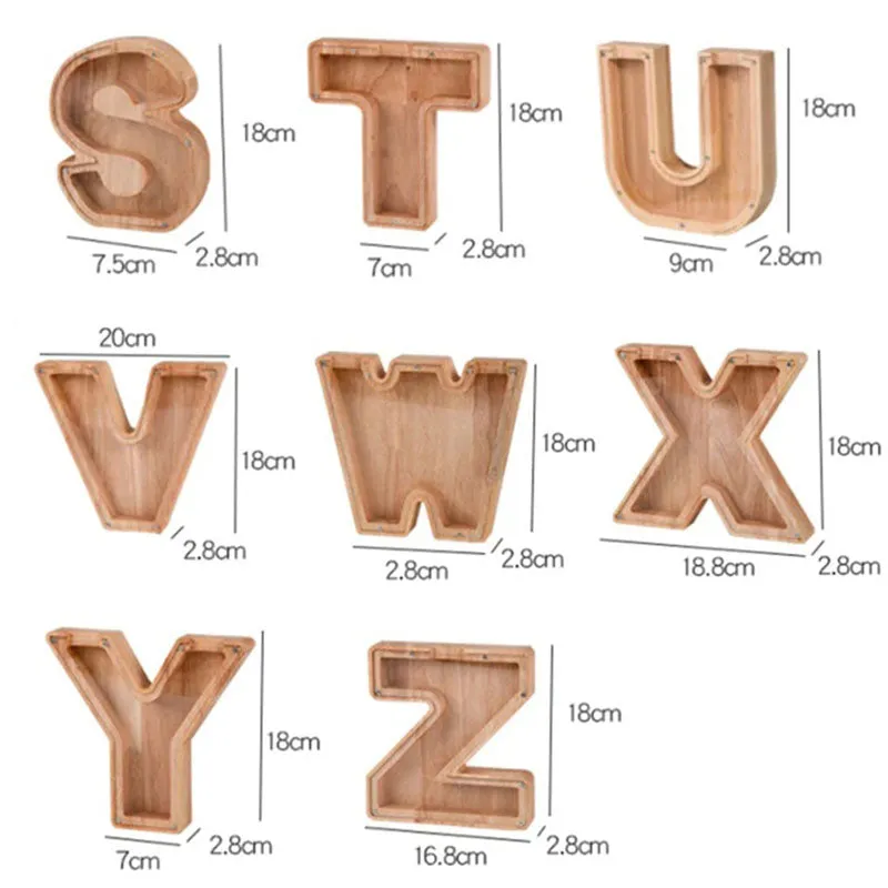 Personalized Wooden Letter Piggy Bank Buy 2 Free Shipping