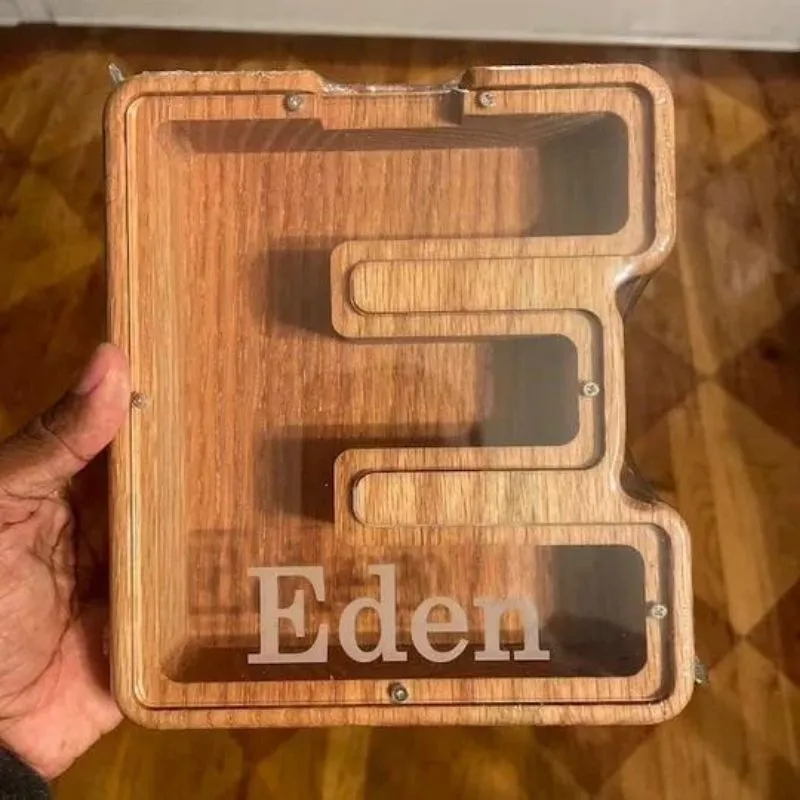 Personalized Wooden Letter Piggy Bank Buy 2 Free Shipping