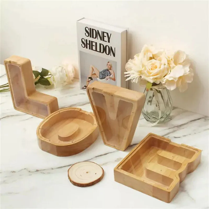 Personalized Wooden Letter Piggy Bank Buy 2 Free Shipping