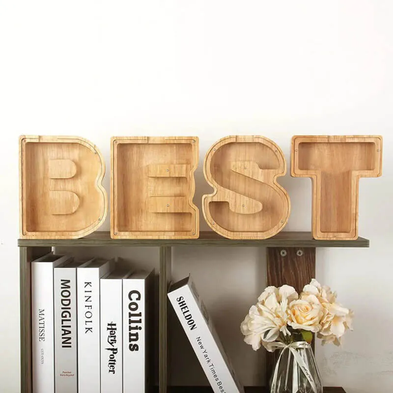 Personalized Wooden Letter Piggy Bank Buy 2 Free Shipping