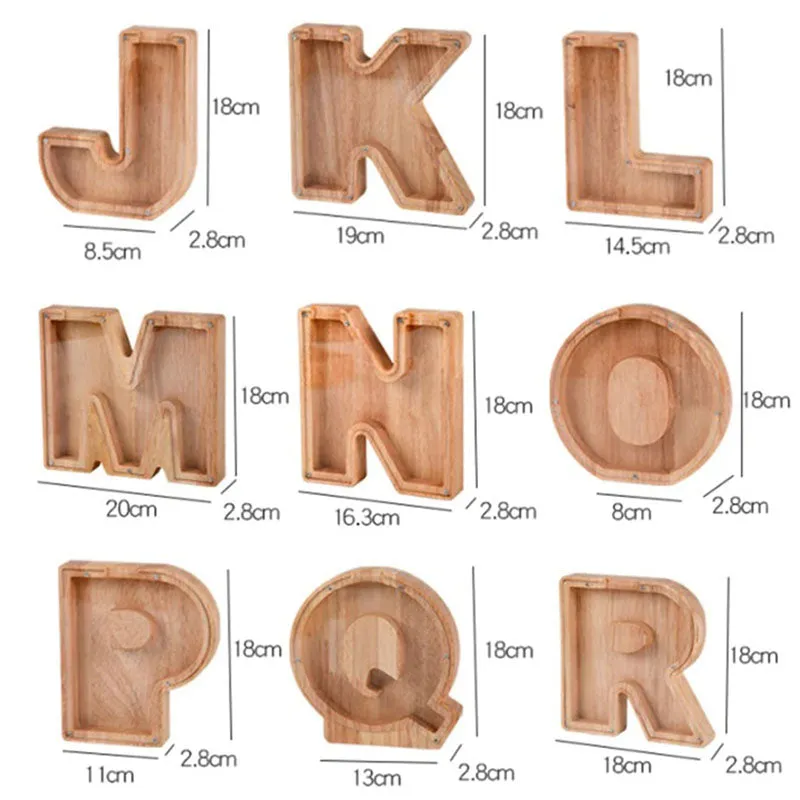 Personalized Wooden Letter Piggy Bank Buy 2 Free Shipping