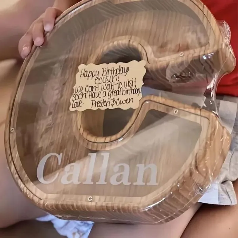 Personalized Wooden Letter Piggy Bank Buy 2 Free Shipping