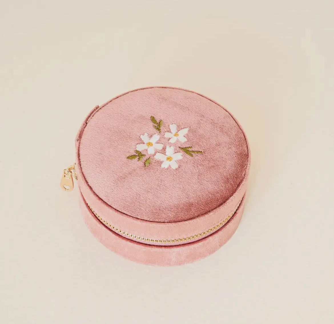 Round Velvet Jewelry Case