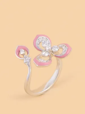 Westside X Pome Pink Floral Lab Diamond Ring