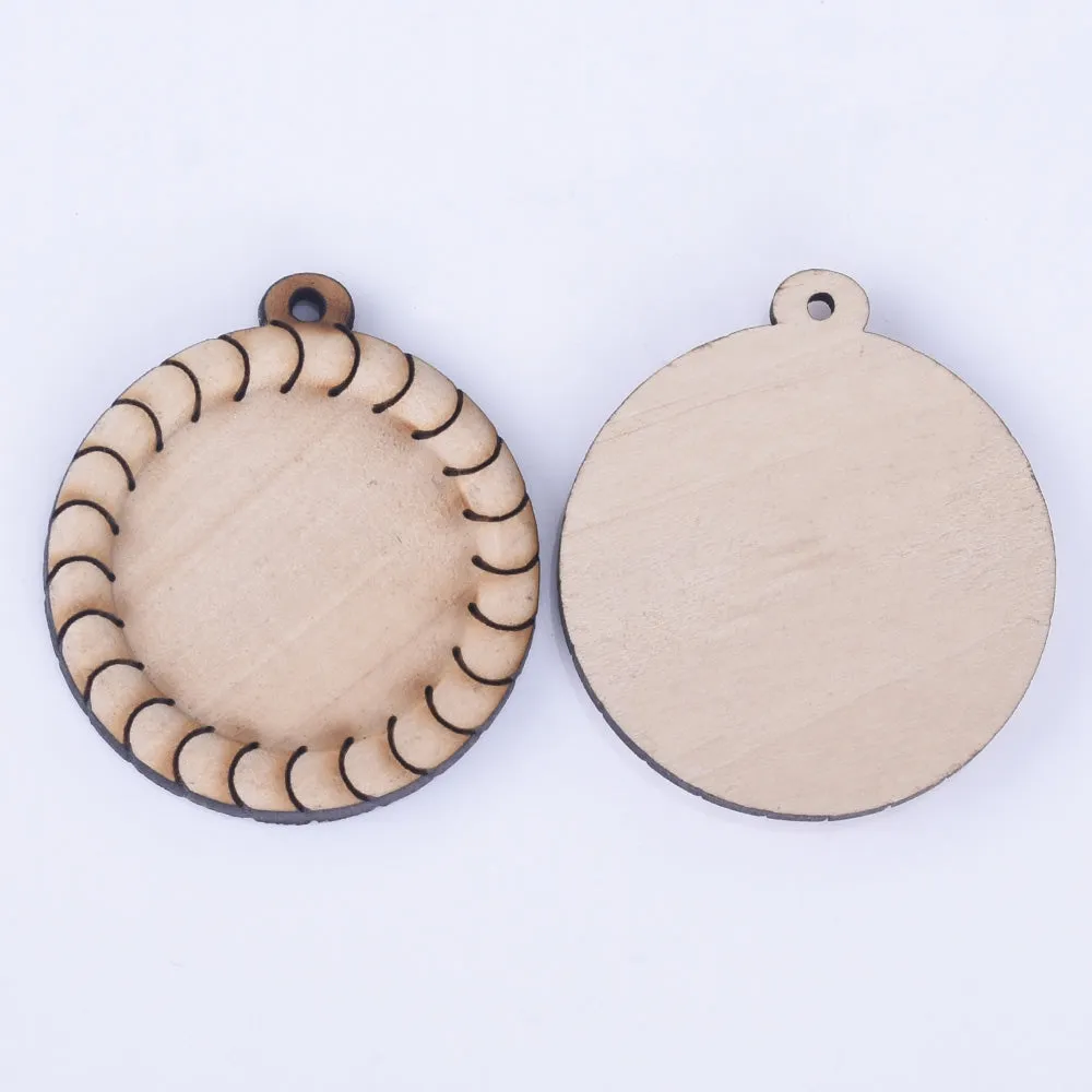 Wooden Pendant Tray base blank Round/Square/Oval Base Bezels Trays Jewelry Accessories 10pcs 102486
