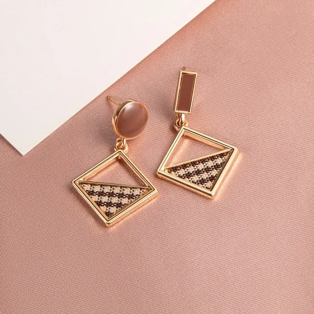 X&P New Fashion Round Dangle Drop Korean Earrings For Women Geometric Round Heart Gold Earring Wedding 2021 kolczyki Jewelry